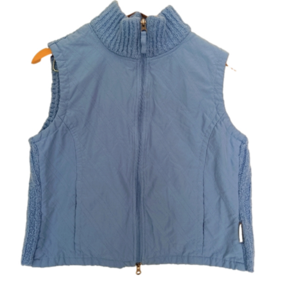 Columbia Knit Vest Women's Size L Sportswear‎ Wool Blend Light Blue